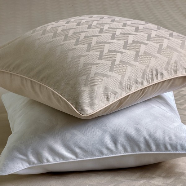 Taies d'oreiller jacquard en satin de coton 130 fils/cm² Adagio Lin