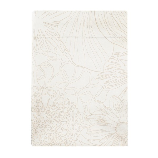 Garnier-Thiébaut - Parure de lit imprimée en satin de coton 120 fils/cm² Flower Power White Drap plat