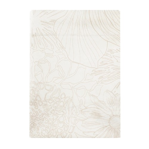 Garnier-Thiébaut - Parure de lit imprimée en satin de coton 120 fils/cm² Flower Power White Drap plat
