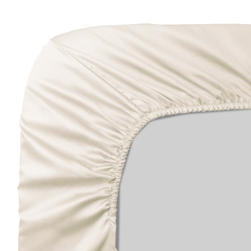 Garnier-Thiébaut - Drap housse  uni en satin de coton 120 fils/cm² Ava Angora