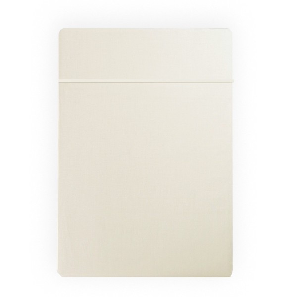 Garnier-Thiébaut - Drap plat uni en satin de coton 120 fils/cm² Ava Angora
