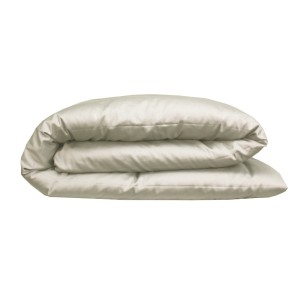 Garnier-Thiébaut - Housse de couette unie en satin de coton 120 fils/cm² Ava Angora 2