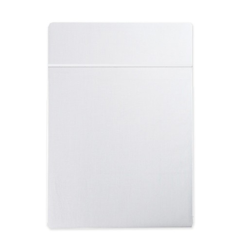 Garnier-Thiébaut - Drap plat uni en satin de coton 120 fils/cm² Ava Blanc