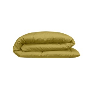 Garnier-Thiébaut - Housse de couette unie en satin de coton 120 fils/cm² Ava Curry 2