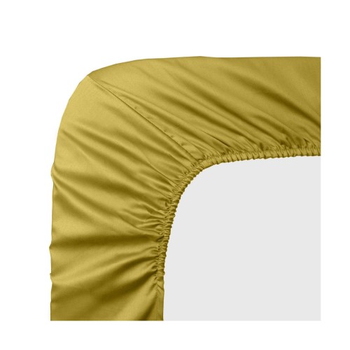 Garnier-Thiébaut - Drap housse uni en satin de coton 120 fils/cm² Ava Curry