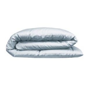 Garnier-Thiébaut - Housse de couette unie en satin de coton 120 fils/cm² Ava Glacier 2