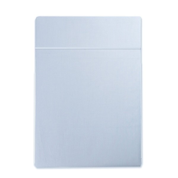 Garnier-Thiébaut - Drap plat uni en satin de coton 120 fils/cm² Ava Glacier