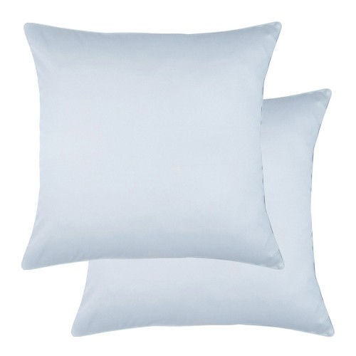 Garnier-Thiébaut - Taies d'oreiller unies en satin de coton 120 fils/cm² Ava Glacier