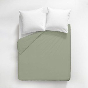 Garnier-Thiébaut - Housse de couette unie en satin de coton 120 fils/cm² Ava Lichen 2