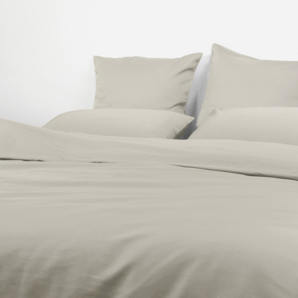 Garnier-Thiébaut - Parure de lit unie en satin de coton 120 fils/cm² Ava Lin