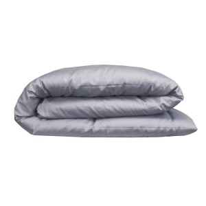 Garnier-Thiébaut - Housse de couette unie en satin de coton 120 fils/cm² Ava Souris 2