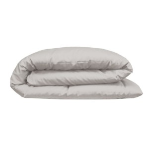 Garnier-Thiébaut - Housse de couette unie en satin de coton 120 fils/cm² Ava Taupe 2
