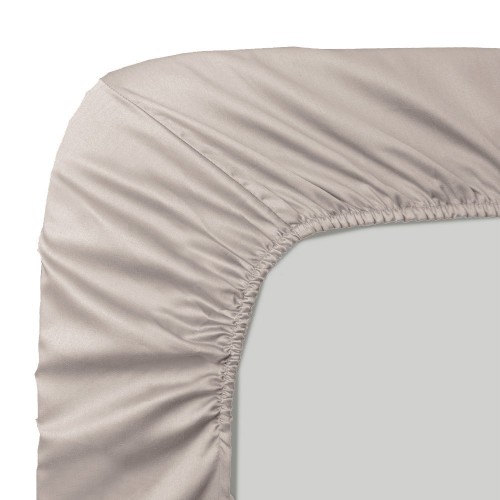 Garnier-Thiébaut - Drap housse uni en satin de coton 120 fils/cm² Ava Taupe