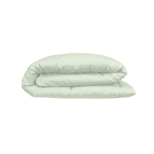 Garnier-Thiébaut - Housse de couette unie en satin de coton 120 fils/cm² Ava Vert d'eau 2