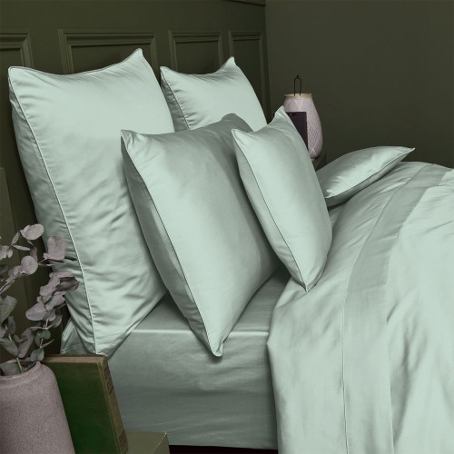  Taies d'oreiller unies en satin de coton 120 fils/cm² Ava Lagon