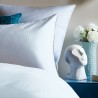 Garnier-Thiébaut - Housse de couette jacquard en satin de coton 130 fils/cm² Vibrato Blanc