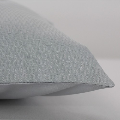 Garnier-Thiébaut -Taie d'oreiller jacquard en satin de coton 130 fils/cm² Vibrato Gris glacier