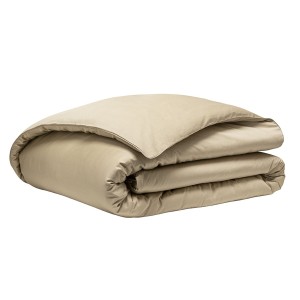 Housse de couette unie en satin de coton Bio Teophile Désert 2