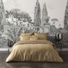 Alexandre Turpault - Housse de couette unie en satin de coton Bio 120 fils/cm² Teophile Désert
