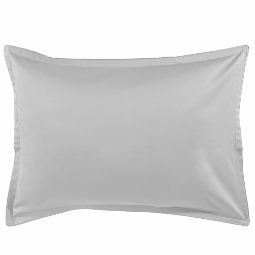 Taie rectangulaire satin de coton Bio Teophile Argent