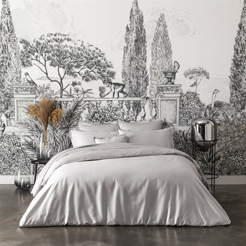 Housse de couette satin de coton Bio Teophile Argent