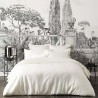 Alexandre Turpault - Housse de couette unie en satin de coton Bio 120 fils/cm² Teophile Hermine