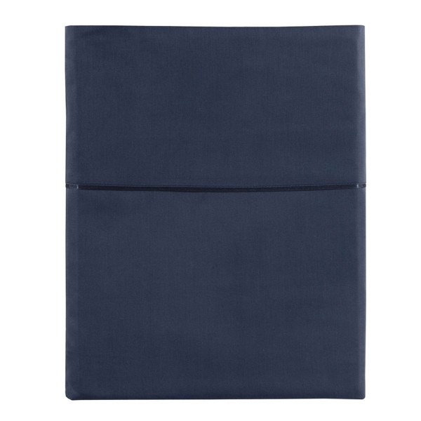 Drap plat satin de coton Bio Teophile Marine