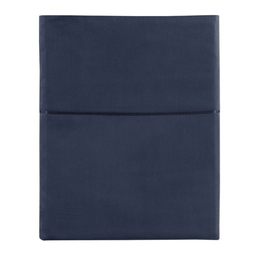 Drap plat satin de coton Bio Teophile Marine