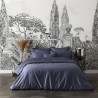 Alexandre Turpault - housse de couette unie en satin de coton Bio 120 fils/cm² Teophile Marine