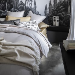 Housse de couette unie en satin de coton Bio Teophile Lune, Alexandre Turpault