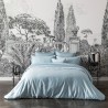 Alexandre Turpault - Housse de couette unie en satin de coton Bio 120 fils/cm² Teophile Baltique