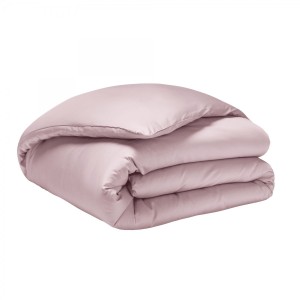 Alexandre Turpault - Housse de couette unie en satin de coton Bio 120 fils/cm² Teophile Rosée 2