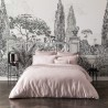 Alexandre Turpault - Housse de couette unie en satin de coton Bio 120 fils/cm² Teophile Rosée