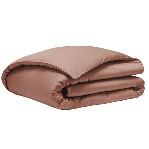 Alexandre Turpault - Housse de couette unie en satin de coton Bio 120 fils/cm² Teophile Terre cuite 2