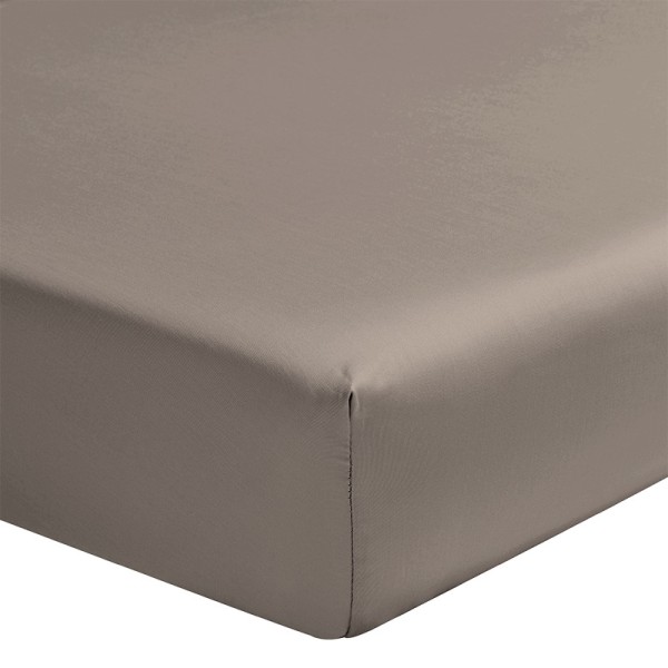 Alexandre Turpault - Drap housse uni en satin de coton Bio 120 fils/cm² Teophile Biche