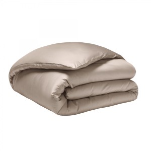 Alexandre Turpault - Parure de lit unie en satin de coton Bio 120 fils/cm² Teophile Gazelle 2