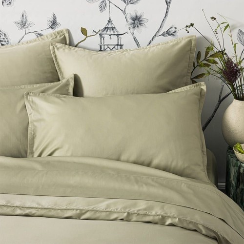 Alexandre Turpault - housse de couette unie en satin de coton Bio 120 fils/cm² Teophile Tilleul