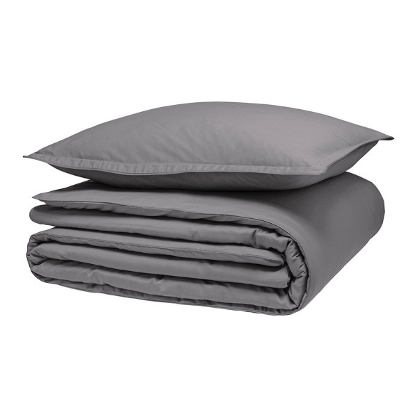 Alexandre Turpault - Housse de couette unie en satin de coton Bio 120 fils/cm² Teophile Météore