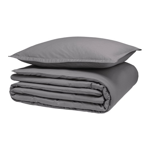 Alexandre Turpault - Housse de couette unie en satin de coton Bio 120 fils/cm² Teophile Météore