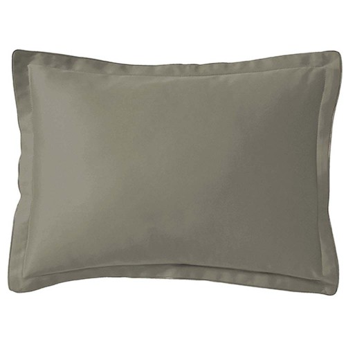 Taie d'oreiller rectangle en satin de coton uni Teophile Kaki