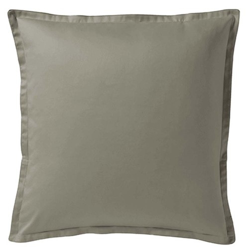 Taie d'oreiller carrée en satin de coton uni Teophile Kaki