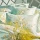 Garnier-Thiébaut - Parure de lit imprimée en satin de coton 120 fils/cm² Mimosas d'été Turquoise