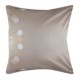 Garnier-Thiébaut - Taie d'oreiller carrée brodée en satin de coton 120 fils/cm² Hexagones Angora