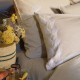 Garnier-Thiébaut - Parure de lit brodée en percale de coton 80 fils/cm² lavé, Brise d'été Naturel