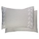 Garnier-Thiébaut - Taie d'oreiller brodée rectangle en percale de coton 80 fils/cm² lavé, Brise d'été Naturel