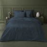 Garnier-Thiébaut - Tissu uni en satin de coton 120 fils/cm² Ava Bleu Nuit - Laize 268cm