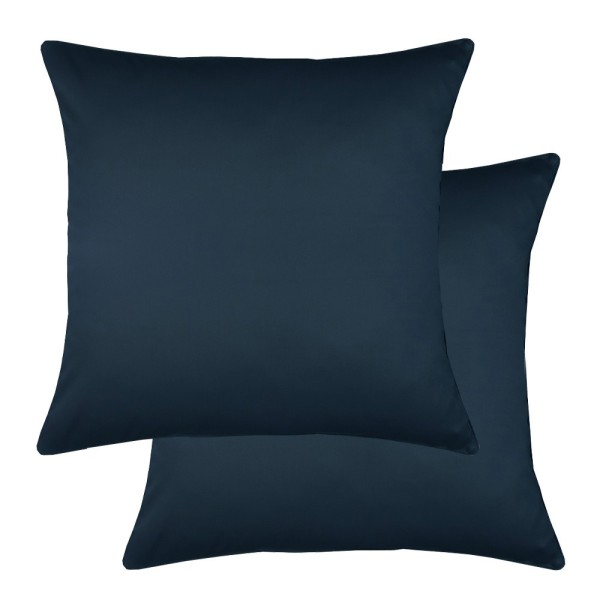 Garnier-Thiébaut - Tissu uni en satin de coton 120 fils/cm² Ava Bleu Nuit