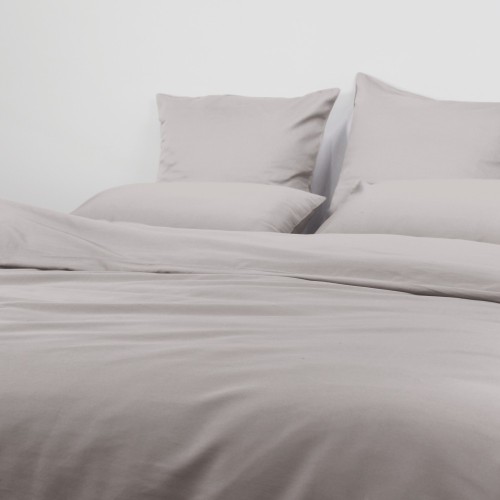 Garnier-Thiébaut - Tissu uni en satin de coton 120 fils/cm² Ava Taupe