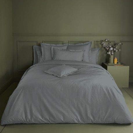 Garnier-Thiébaut - Tissu uni en percale de coton 90 fils/cm² Olana Acier