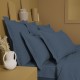 Garnier-Thiébaut - Tissu pour draps en percale de coton 90 fils/cm² Olana Bleu